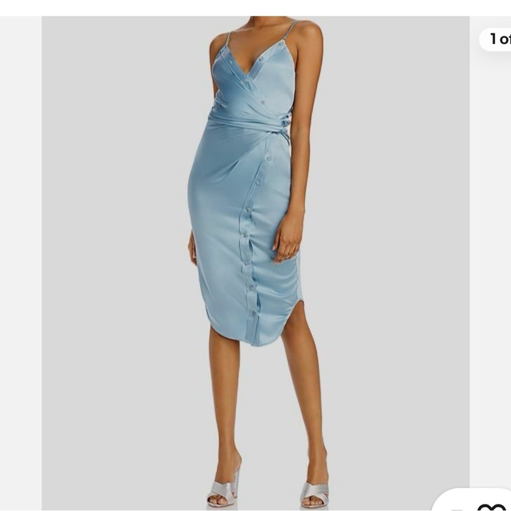 NWT Alexander Wang T Slip Midi Dress in Light Blue - Picture 2 of 5